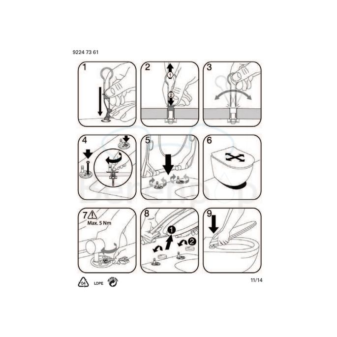 Villeroy en Boch Subway Slimseat 9M65S1R3 WC-Sitze mit Deckel pergamon *nicht mehr lieferbar*