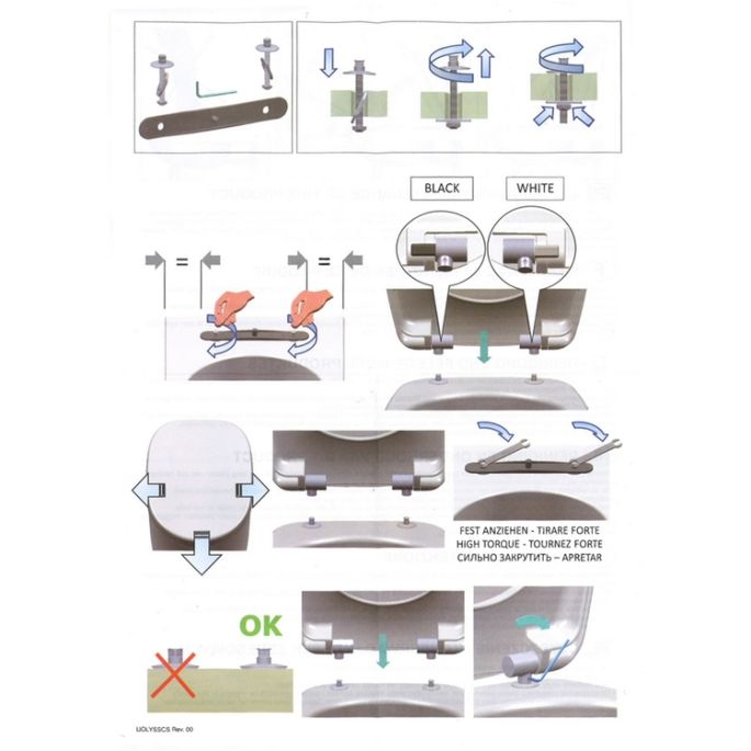 Keramag Virto 598159000 set of 2 hinges for toilet seat chrome