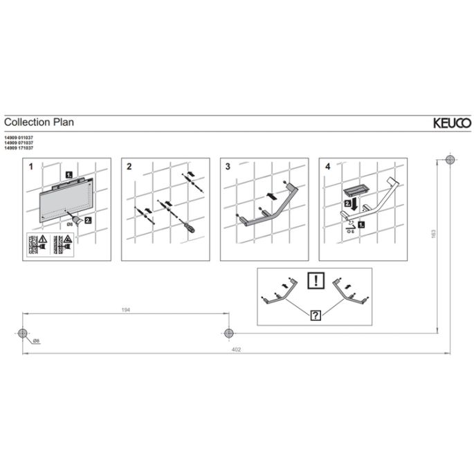 Keuco Collection Plan 14909071037 Griff 135° Edelstahl