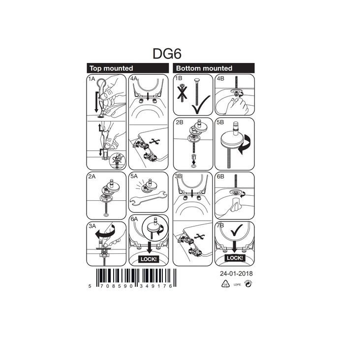 Pressalit 300 Slim DG6999 combi scharnier, universeel, top montage / standaard montage chroom (set van 2)