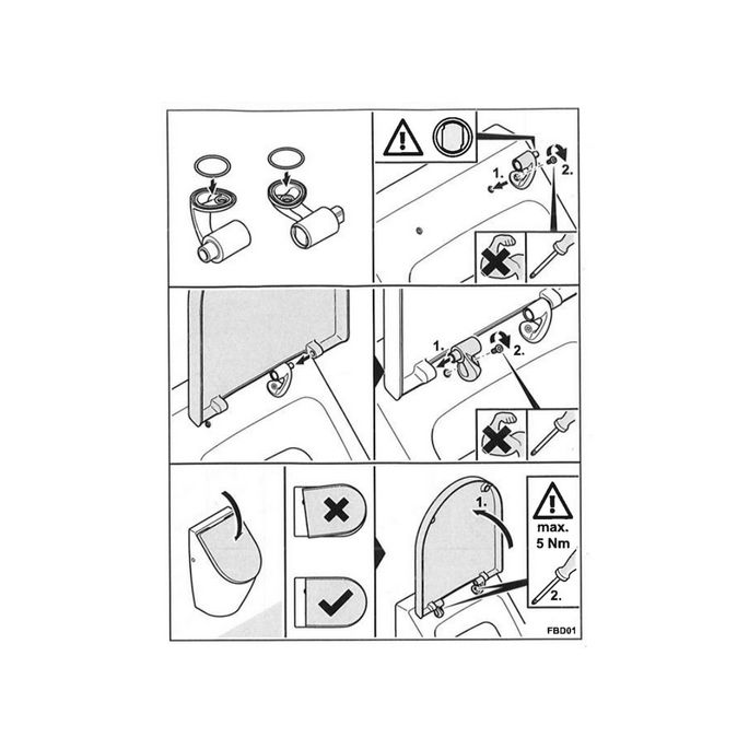 Villeroy en Boch Avento - Aveo New Generation - Labelle - Subway - Subway 2.0 92205761 set fix Scharniere chrom (für Urinaldeckel)