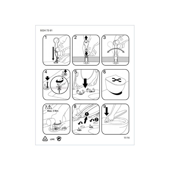 Villeroy en Boch Avento Slimseat 9M87S101 WC-Sitze mit Deckel weiß