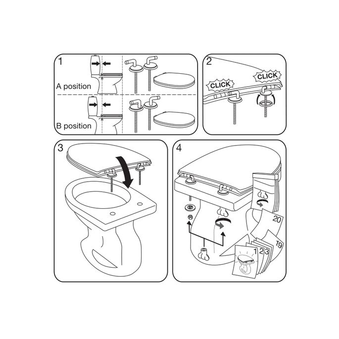 Villeroy en Boch Grangracia 88220161 set verstellbar Scharniere chrom