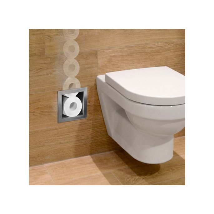 Looox Geschlossen CL1 Reservepapierhalter für 6 Rollen flächenbündig aus Edelstahl