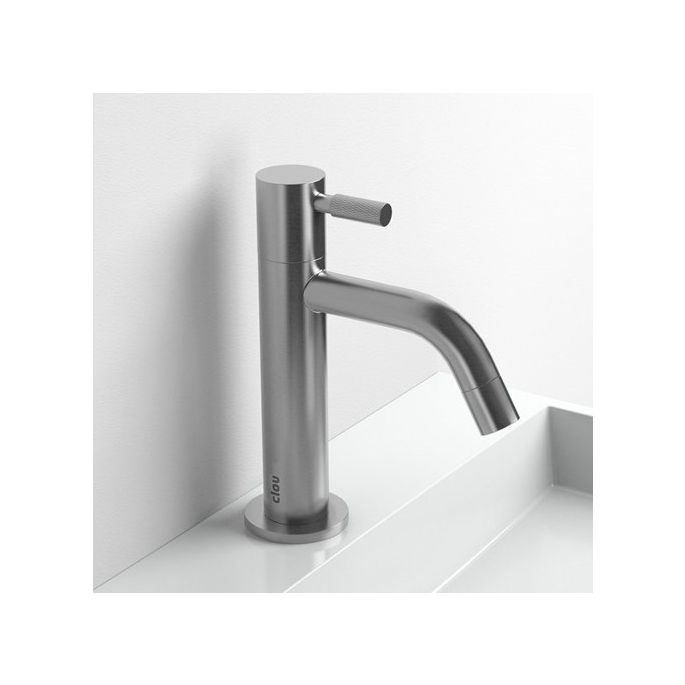 Clou Freddo 2 CL060300141L Handwaschbeckenarmatur stehend hoch gebürstetem Edelstahl