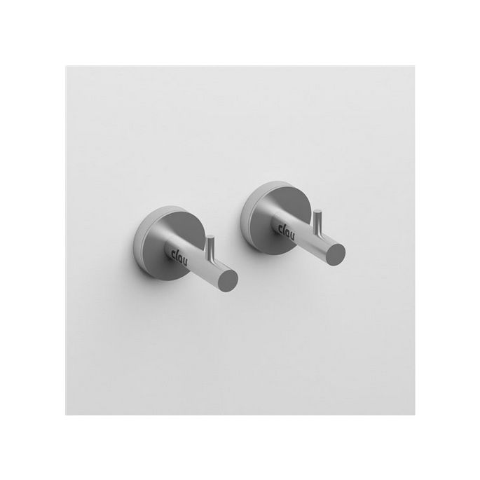 Clou Slim CL090306541 Bademantelhaken (2 Stück) aus gebürstetem Edelstahl