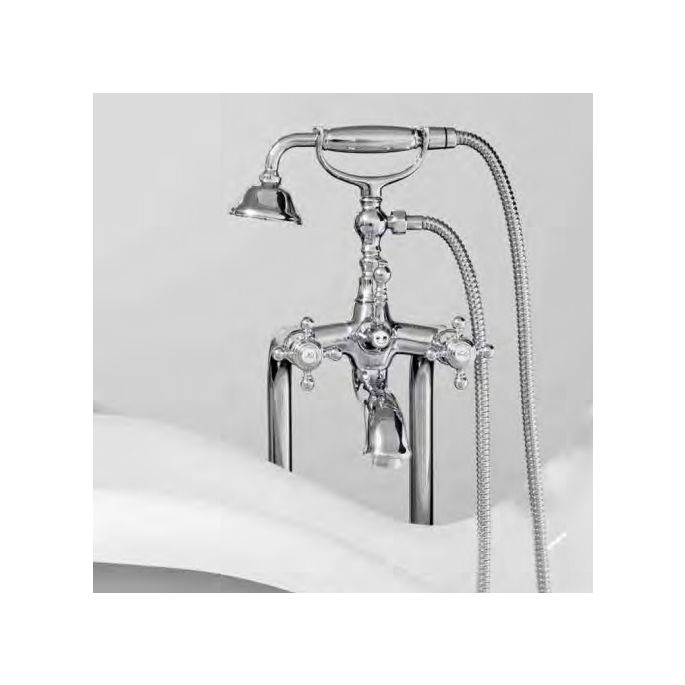 Fima Carlo Frattini Elizabeth F50844CR freestanding bath faucet 2 handle with garnish chrome