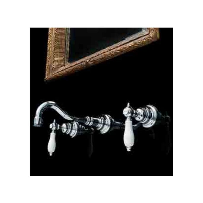 Fima Carlo Frattini Herend F54015CR 3-hole wall mounted basin mixer 2 handle spout 16cm chrome