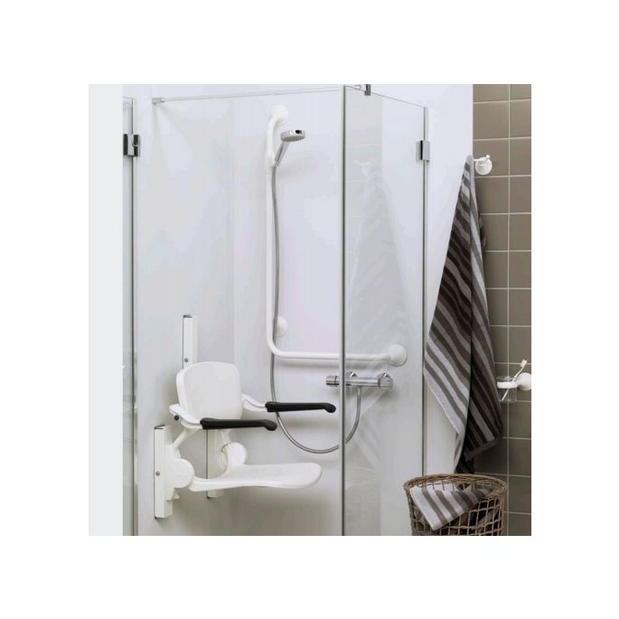 Handicare (Linido) LI2203200602 shower seat with backrest and armrests folding white