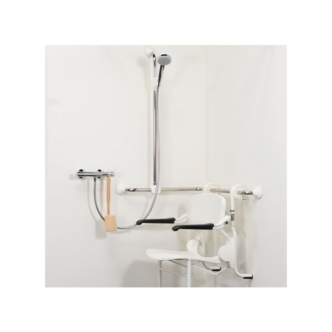 Handicare (Linido) LI2611019200 vertical combination bracket Ergogrip 1335mm stainless steel polished (white cover)