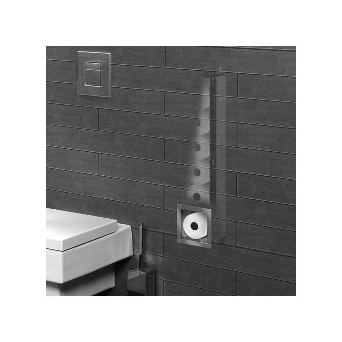 Looox Geschlossen CL1 Reservepapierhalter für 6 Rollen flächenbündig aus Edelstahl