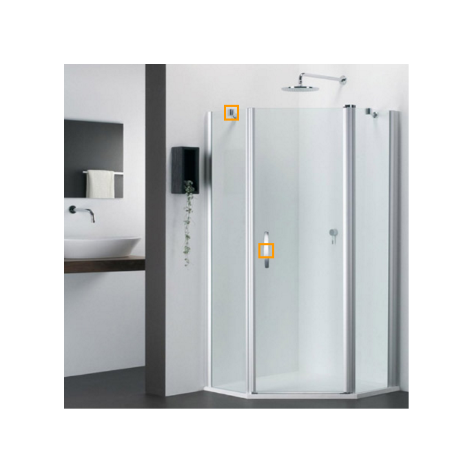 Provex Vario 1232SA28F scharnierset zilver/chroom (zonder liftsysteem)