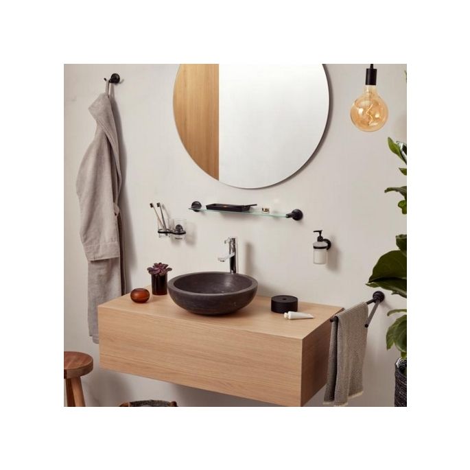 Haceka Aspen 1209516 zeepdispenser gesatineerd glas/ mat zwart