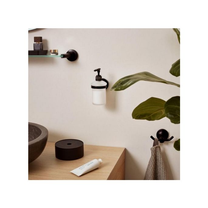 Haceka Aspen 1209516 zeepdispenser gesatineerd glas/ mat zwart