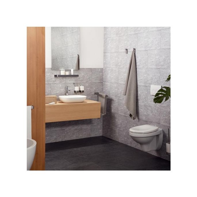 Haceka Aline 1208692 Becherhalter weiß Keramik/ gebürstet grau