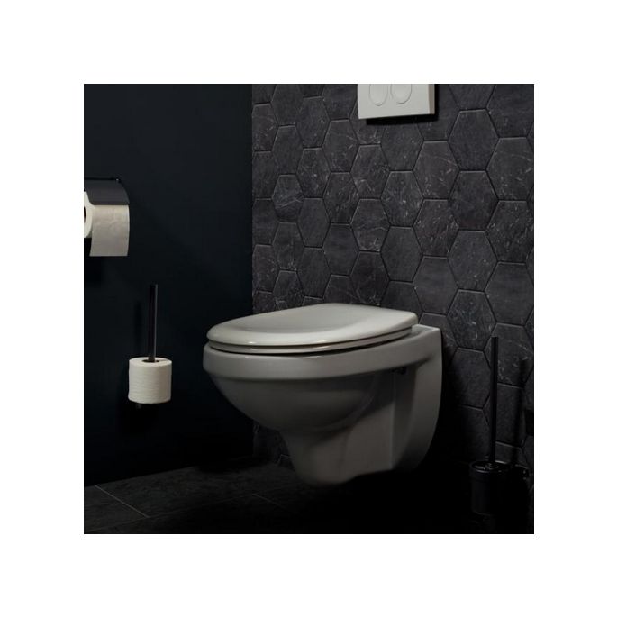 Haceka Ixi 1208509 Toilettenpapierhalter mit Klappe mattschwarz