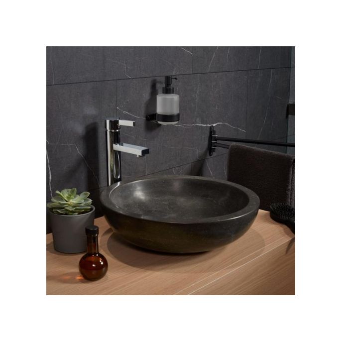 Haceka Ixi 1208554 zeepdispenser wit gesatineerd glas/ mat zwart