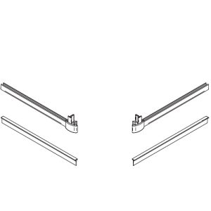 HSK Exklusiv E85058 glass door sill panels with end caps for 4-part corner entry L + R, 6mm *no longer available*