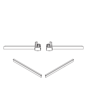 HSK Exklusiv E85058 Glastürschwellen mit Endkappen für 4-teiliges Fünfeck L + R, 6mm *nicht länger verfügbar*