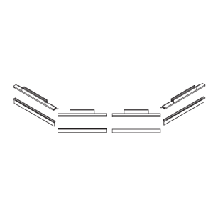 HSK Exklusiv E85058 glass door sill guards for pentagon with revolving doors L + R, 6mm *no longer available*