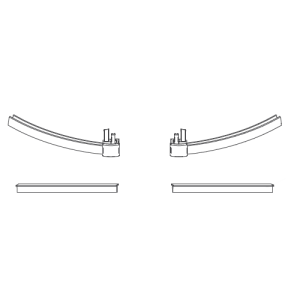 HSK Exklusiv E85059 Glastürschwellen mit Endkappen für 4-teilige Halbrundtüren L + R, 6mm *nicht länger verfügbar*