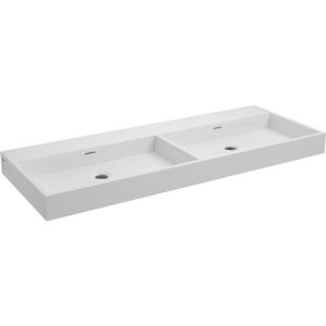 Clou Wash Me CL0226039 double sink 110x42cm mineral marble white