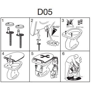 Pressalit D05999 Concordia - Scandinavia Plus - Sway Uni - Inspira Uni set of hinges softclose lift-off chrome
