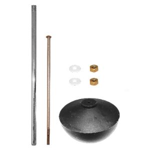 De Beer 122090001 ball rod set + rubber ball + chrome pipe for inside cistern flush No. 5 long (Sphinx)