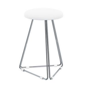 Decor Walther 0508704 DW 71 Hocker chrom/ Kunstleder weiß