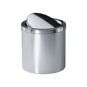 Decor Walther 0608076 DW 125 waste bin with swing lid 21xø20cm stainless steel brushed