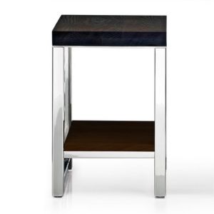 Decor Walther 0926885 WO HME Hocker mit Ablage Chrom/dunkel geölt Thermomesser