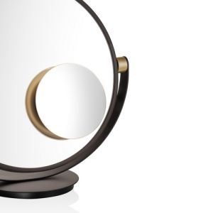 Decor Walther 0123082 Vanity surface mirror for Vanity table mirror magnification 5x matt gold