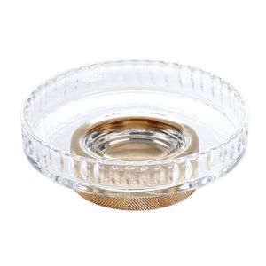 Decor Walther 0854782 CLUB STS soap dish matte gold/ clear glass