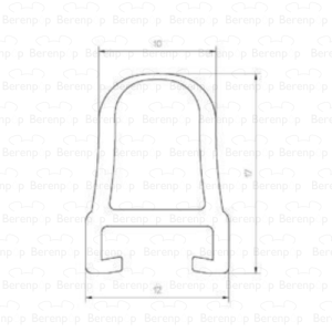 Duscholux 250095.01.030.1270 rubber seal horizontal, 127cm,manhattan