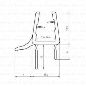 Duscholux 250353.01.005.000 angled drainage profile horizontal, left, 86cm, 8mm