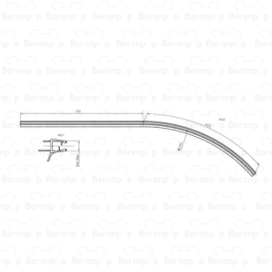 Duscholux 250353.01.006.000 curved drainage profile horizontal, right, 86cm, 8mm