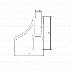 Duscholux 250370.01.004.000 drainage profile curved, left, 5mm