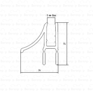Duscholux 250370.01.005.000 drainage profile curved, right, 5mm