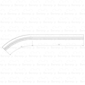 Duscholux 250484.01.005.000 drainage profile curved left, 61.0cm