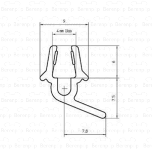 Duscholux 250543.01.000.1050 drainage profile horizontal, 105cm, 4mm
