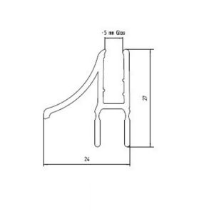 Duscholux 250370.000.FIVE.L drainage profile angled left, 5mm