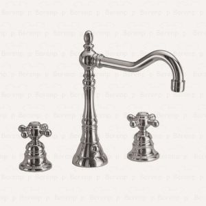 Fima Carlo Frattini Elizabeth F5081SN 3 gats wastafelkraan 2-greeps geborsteld nikkel