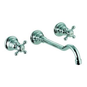 Fima Carlo Frattini Elizabeth F5081L5OR 3-hole wall sink faucet 2-handle spout 20cm gold