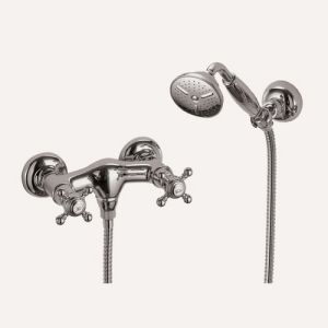 Fima Carlo Frattini Elizabeth F5085SN surface mounted shower mixer 2 handle with garnish brushed nickel