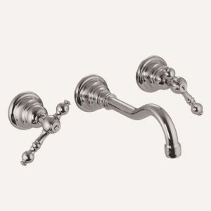 Fima Carlo Frattini Epoque F50515CR 3-hole wall mounted basin mixer 2 handle spout 16cm chrome