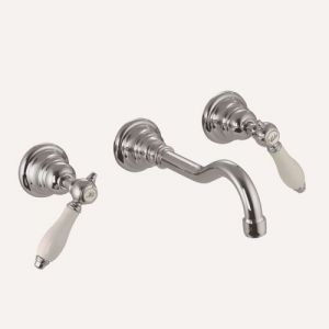 Fima Carlo Frattini Herend F54015BR 3-hole wall sink faucet 2-handle spout 16cm bronze