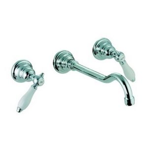 Fima Carlo Frattini Herend F5401L5BR 3-hole wall sink faucet 2-handle spout 20cm bronze