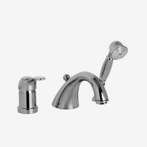 Fima Carlo Frattini Lamp F3314SN bath tap 3-hole with retractable garnish brushed nickel