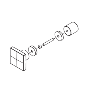 HSK Atelier Pur E77140-9 knob handle angular, chrome *no longer available*