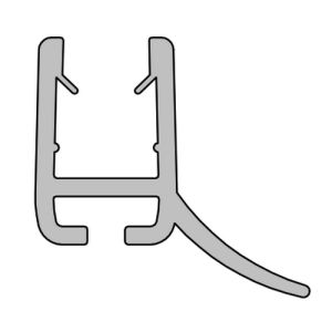 HSK E100059-6-3 curved sealing profile for 3-part quadrant shower door (without sliding rubber)